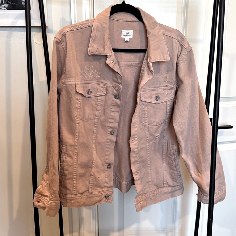 AG denim jacket, size M, dusty pink color